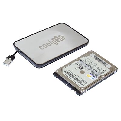 Sweet Case 2.5 SATA Ultra Compact Hi-Style No Screws Built In Cable USB 2.0 to SATA HDD Enclosure SILVER