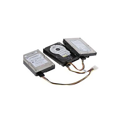 SATA Y Power Cable, THREE SATA Power 15-pin Cable Adapter from One MOLEX 4-pin Power Input Plug