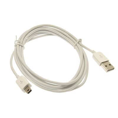 White 6ft. USB 2.0 Hi-Speed A to Mini B Device Cable 