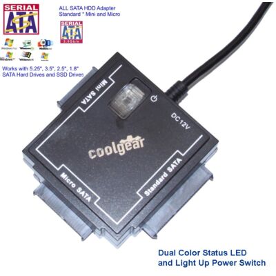 Universal Sata Drive Adapter for all SATA Drives  with Power Adapter