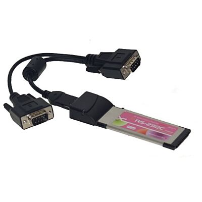 Two Port RS-232 ExpressCard DB-9 Dongle for Laptops