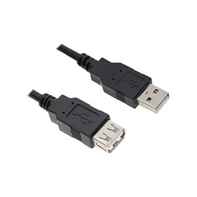Black 6 Inch USB A to A Extension Cable USB 2.0 High Speed Rated 28/24AWG