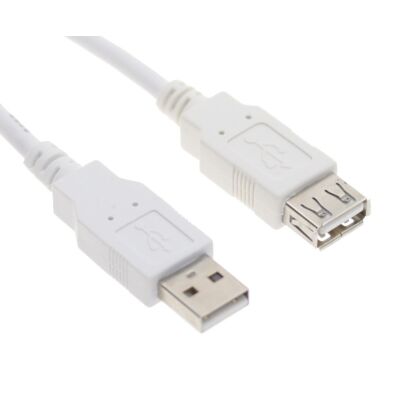 2ft. White USB 2.0 A-Male to A-Female Extension Cable