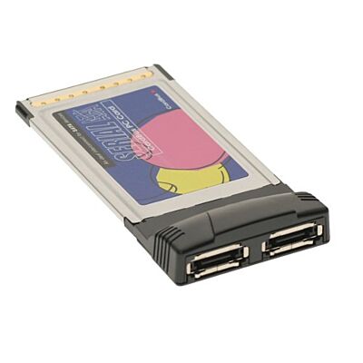 2-port eSATA PCMCIA CardBus-32 Laptop Adapter