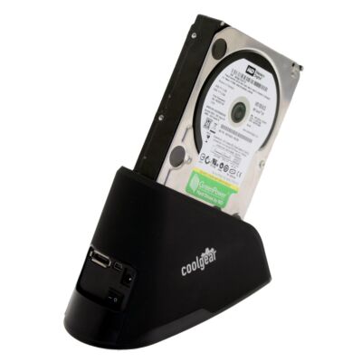 BLACK 2.5" & 3.5" SATA HDD Docking Station with USB 2.0 & eSATA Ports