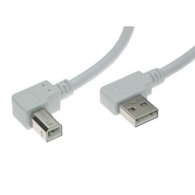 6ft. USB 2.0 A Right Angle To B Right Angle Hi-Speed UltraFlex Cable