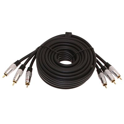 3 RCA to 3 RCA Component Video Cable 6ft. Hi-Quality Gold Plated and Shielded Cables
