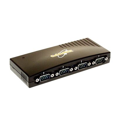 USB 4 Port Serial DB-9 RS-232 Adapter Box with Prolific Chipset