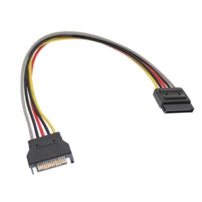 8" SATA 15-Pin Male to Female Power Extension Cable 15-F to 15-M 