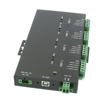 4-port serial adapter with terminal block connectors