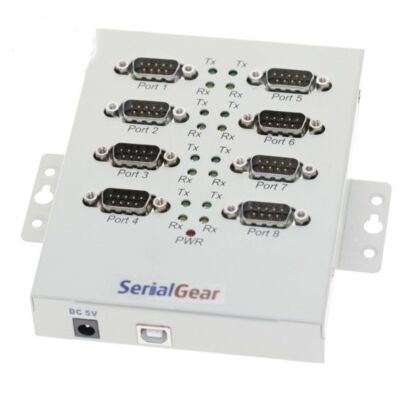USB 2.0 Serial RS232 Adapter Box Industrial 8-Port FTDI Chip 921.6Kbps