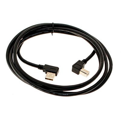6ft. A to B Black right angle USB Cable