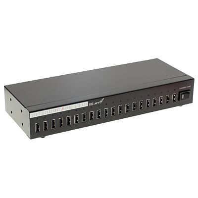 Industrial 20-Port USB 2.0 Charger/Hub with up to 1.1A Charge per port
