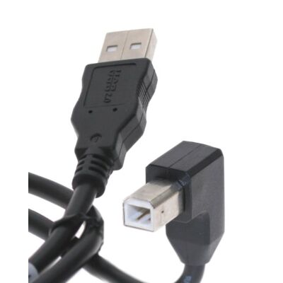 20" USB 2.0 Cable High-Speed type A to B DOWN angle
