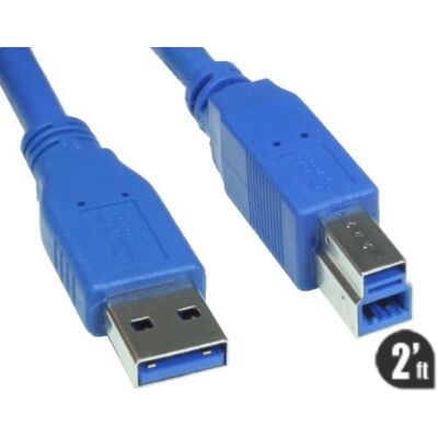 A to B USB 3.0 Super Speed Cable 2ft.