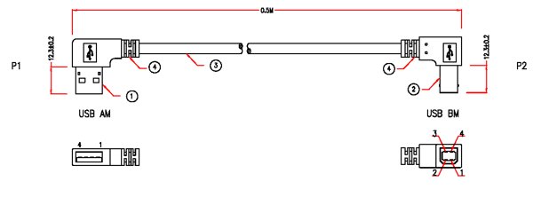 USB 2.0 right angle schematic