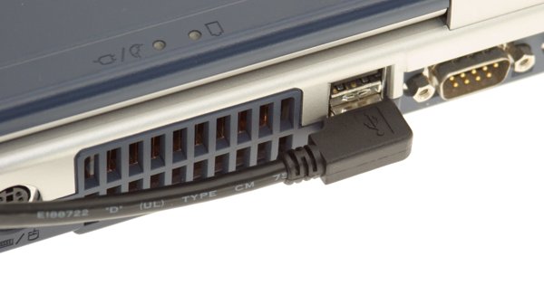 Right angle type-A connector to laptop